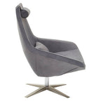 Grey Velvet Swivel Lounge Chair | Kalo