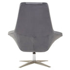 Grey Velvet Swivel Lounge Chair | Kalo