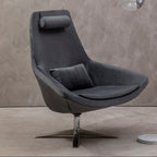 Grey Velvet Swivel Lounge Chair | Kalo