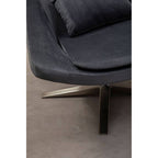 Grey Velvet Swivel Lounge Chair | Kalo