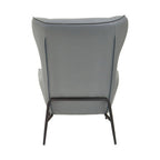 Grey Faux Leather Armchair and Footstool | Kaiko