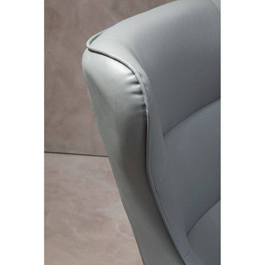 Grey Faux Leather Armchair and Footstool | Kaiko