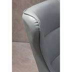 Grey Faux Leather Armchair and Footstool | Kaiko