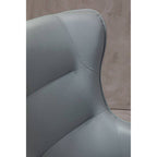Grey Faux Leather Armchair and Footstool | Kaiko
