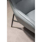 Grey Faux Leather Armchair and Footstool | Kaiko