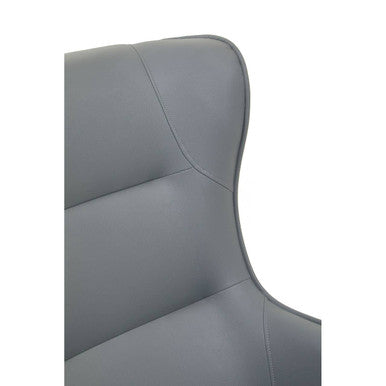 Grey Faux Leather Armchair and Footstool | Kaiko