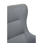 Grey Faux Leather Armchair and Footstool | Kaiko