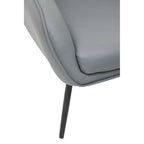 Grey Faux Leather Armchair and Footstool | Kaiko