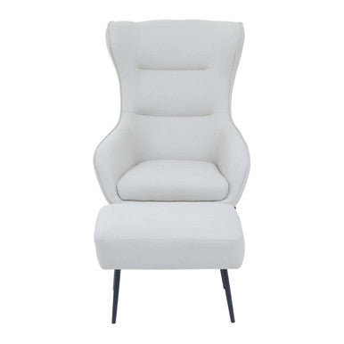 Stone Faux Leather Armchair and Footstool | Kaiko