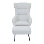 Stone Faux Leather Armchair and Footstool | Kaiko
