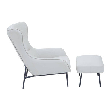 Stone Faux Leather Armchair and Footstool | Kaiko