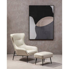 Stone Faux Leather Armchair and Footstool | Kaiko