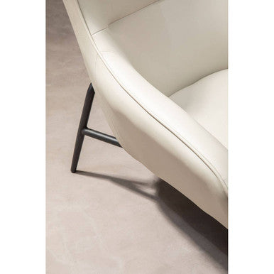 Stone Faux Leather Armchair and Footstool | Kaiko