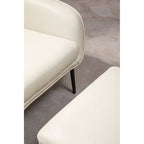 Stone Faux Leather Armchair and Footstool | Kaiko