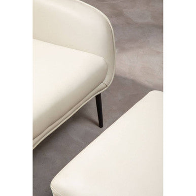 Stone Faux Leather Armchair and Footstool | Kaiko