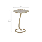Handcrafted Floral Round Side Table with Warm Gold Finish | Inventivo