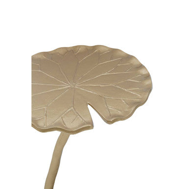 Handcrafted Floral Round Side Table with Warm Gold Finish | Inventivo
