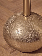 Geometric Mosaic Top Gold Finish Side Table with Slim Column and Round Base | Inventivo
