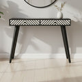 Boho Black and White Two Drawer Console Table