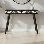 Boho Black and White Two Drawer Console Table