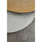 Set of 3 Black and Gold Hammered Metal Nesting Tables | Elias