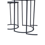 Set of 3 Black and Gold Hammered Metal Nesting Tables | Elias