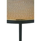 Set of 3 Black and Gold Hammered Metal Nesting Tables | Elias