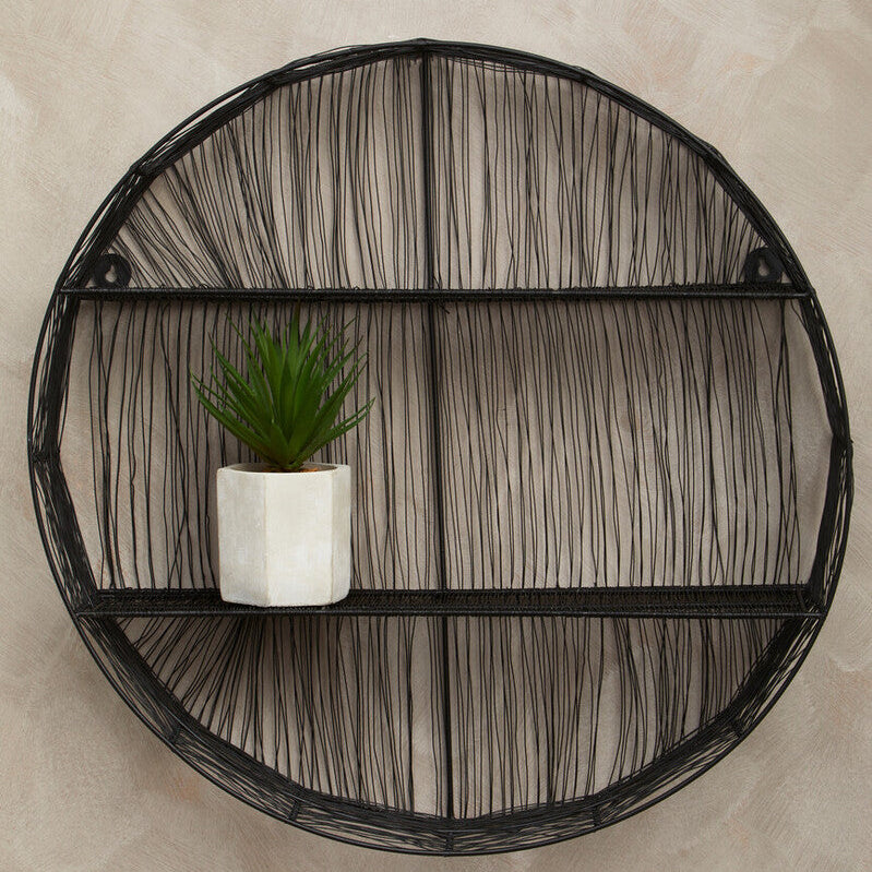 Black Wire Round Wall Shelf | Enzo
