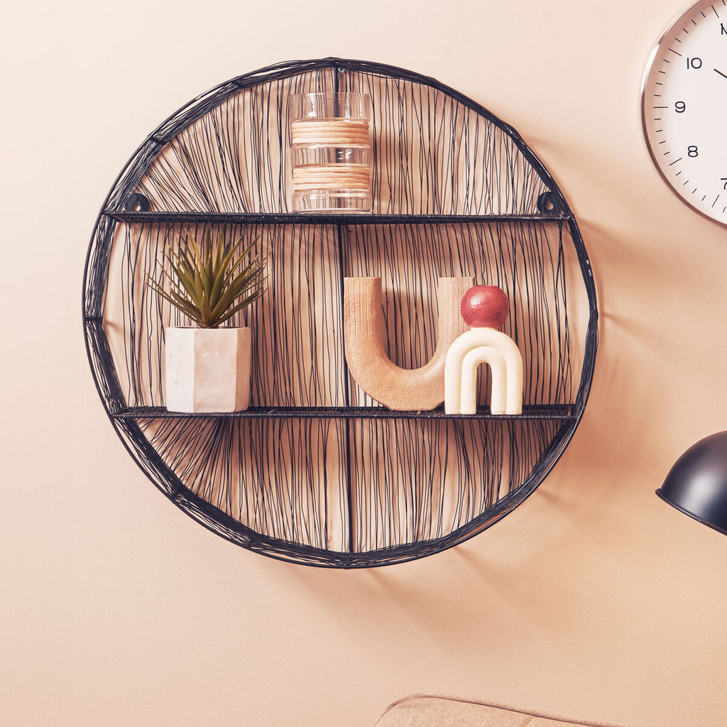 Black Wire Round Wall Shelf | Enzo
