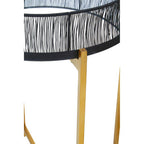 Set of 2 Black Wire and Gold Metal Frame Nesting Tables | Enzo