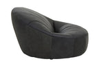 Antique Black Leather Lounge Cocoon Chair | Hoxton