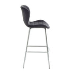 Grey Velvet Bar Chair | Warton