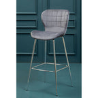 Grey Velvet Bar Chair | Warton