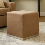 Mink and Silver Square Stool | Hagen