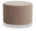 Mink and Silver Round Stool | Hagen