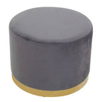 Grey and Gold Round Stool | Hagen