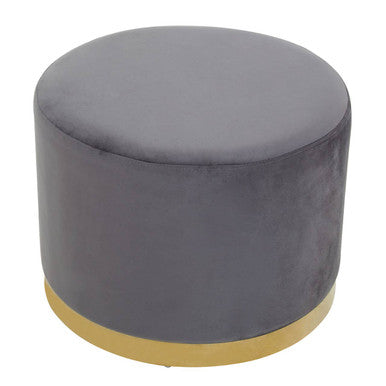 Grey and Gold Round Stool | Hagen