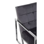 Grey Velvet Chair with Stainless Steel Frame | Hana