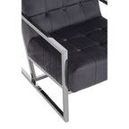 Grey Velvet Chair with Stainless Steel Frame | Hana
