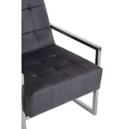 Grey Velvet Chair with Stainless Steel Frame | Hana