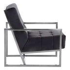 Black Velvet Chair with Stainless Steel Frame | Hana