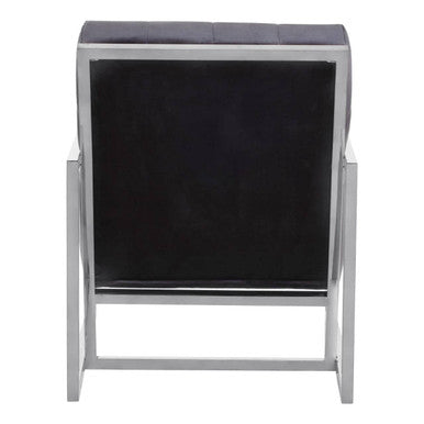 Black Velvet Chair with Stainless Steel Frame | Hana