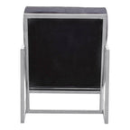 Black Velvet Chair with Stainless Steel Frame | Hana
