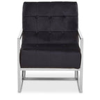 Black Velvet Chair with Stainless Steel Frame | Hana