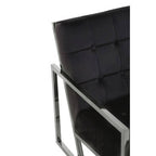 Black Velvet Chair with Stainless Steel Frame | Hana