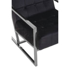 Black Velvet Chair with Stainless Steel Frame | Hana