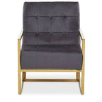 Grey Velvet Chair with Gold Frame | Hana