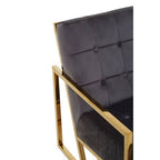 Grey Velvet Chair with Gold Frame | Hana