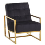 Black Velvet Chair with Gold Frame | Hana