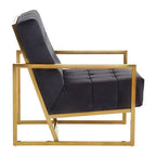 Black Velvet Chair with Gold Frame | Hana